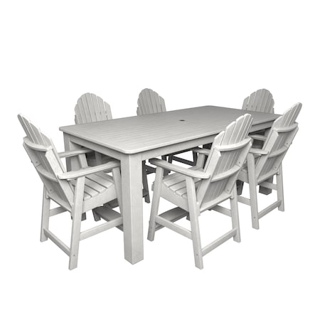Highwood Usa Hamilton 7pc Rectangular Counter Height Outdoor Patio Furniture Dining Set 84 x 42 AD-ST7HM2CO5BA-WHE